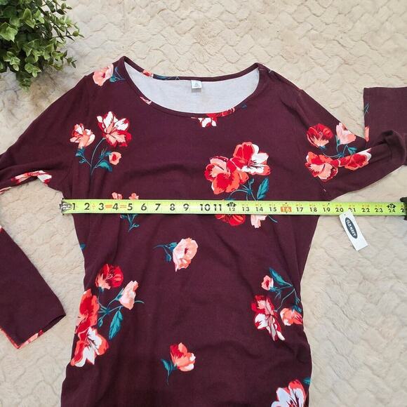 Old Navy Bugundy Floral Scoopneck Dress, Size 1X NWT - Picture 5 of 9